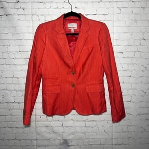 ✨J. Crew Schoolboy Blazer Soft Rumpled Harringbone Women's Coral Pink 4 Classic